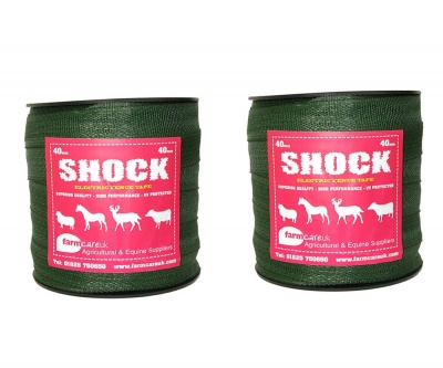 Shock Green 40mm Wide Electric Fence Tape Twin Pack Deal